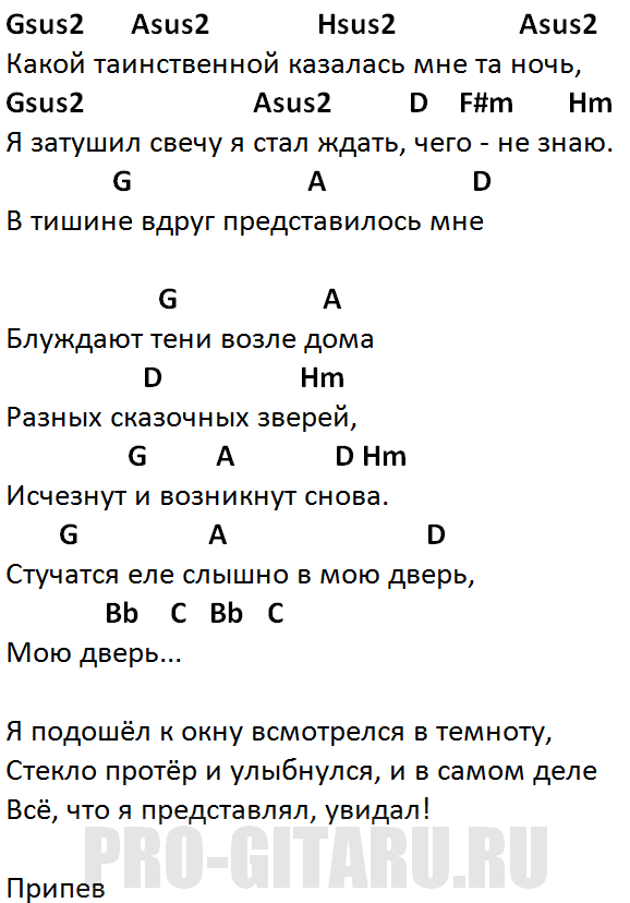 блуждают тени аккорды текст